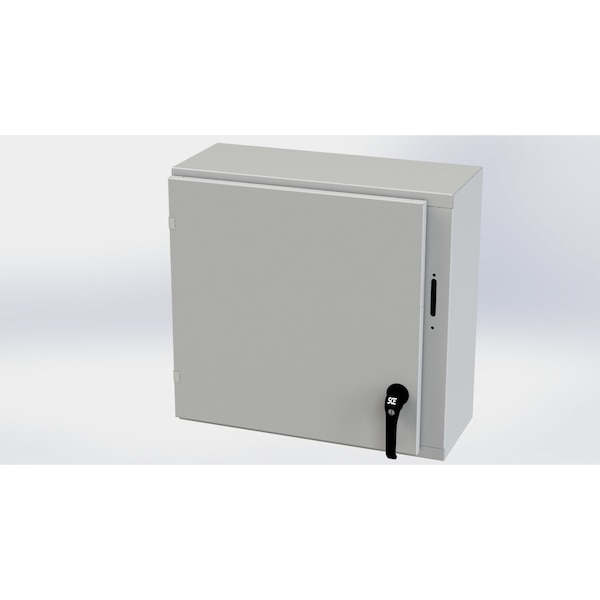 2 Point Latch with Padlock Handle Electrical Enclosures, 24 in H, 10 in D, 25.38 in W, Carbon Steel